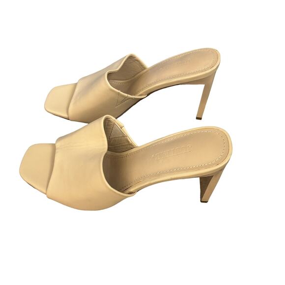 JustFab Kieran Mule Heeled Sandal – Beige Neutral Block Heel – Size 8.5 - Picture 4 of 9
